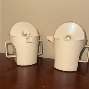 VINTAGE Tupperware Cream & Sugar containers.